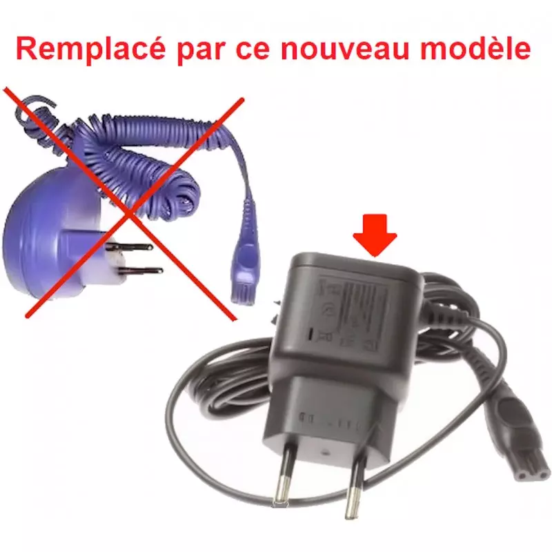 Ancien cordon bleu d'alimentation rasoir Philips avec transformateur