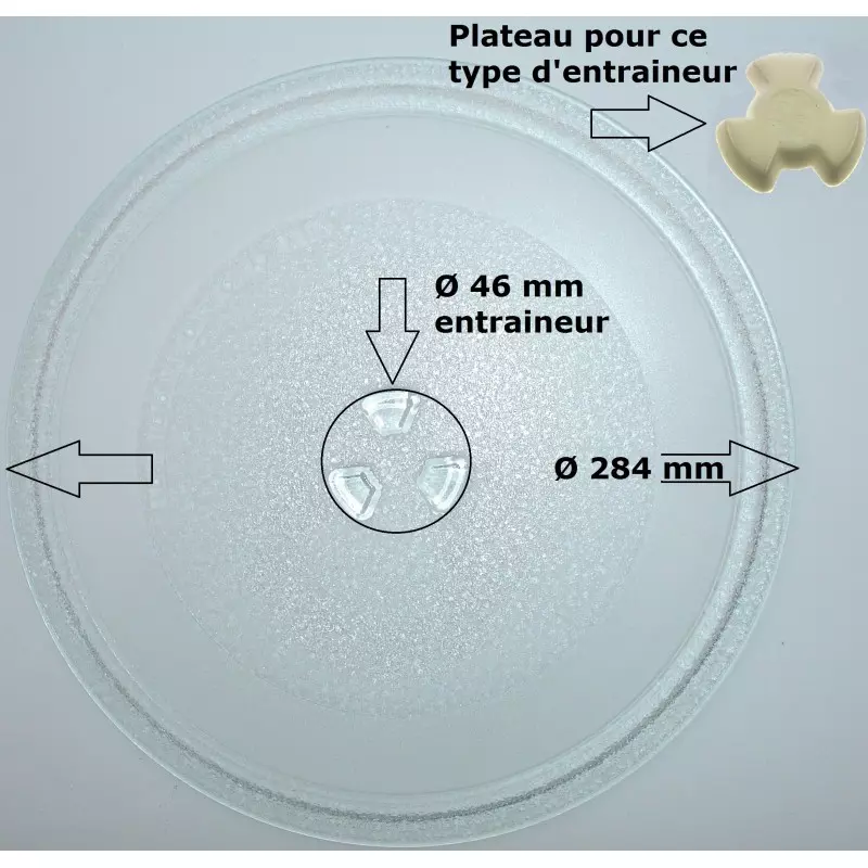 Plateau tournant en verre Ø 280 mm pour four micro-ondes LG