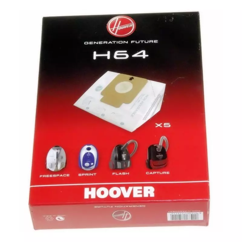 Boîte De 5 Sacs Aspirateur Haute Filtration H64 ( Paquet De 5