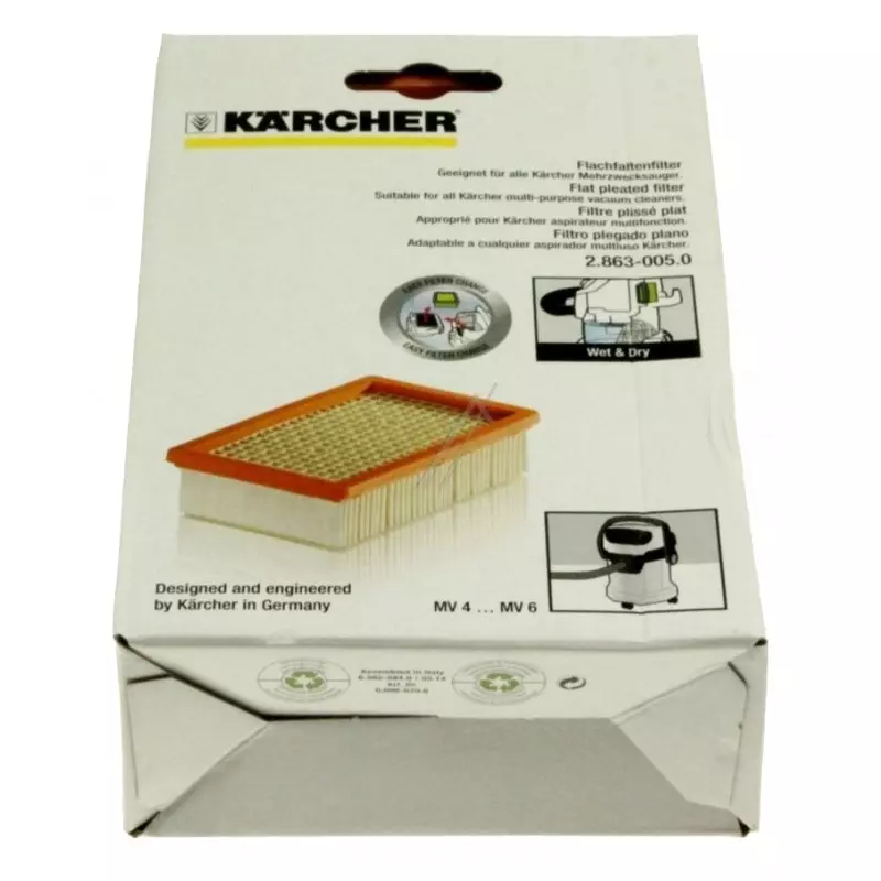 Filtre plissé Karcher Premium MV4.., MV5.., MV6.. / WD4.., WD5.., WD6..