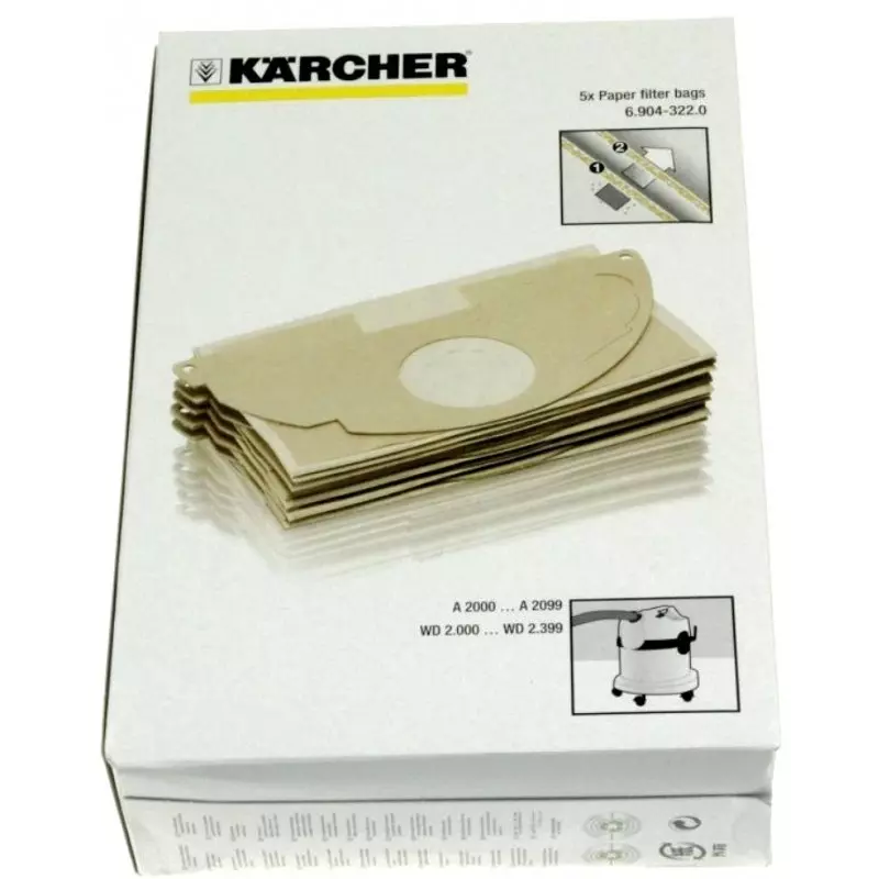Sac aspirateur Karcher A2003, WD2200, WD5300 .,K2601, K3001