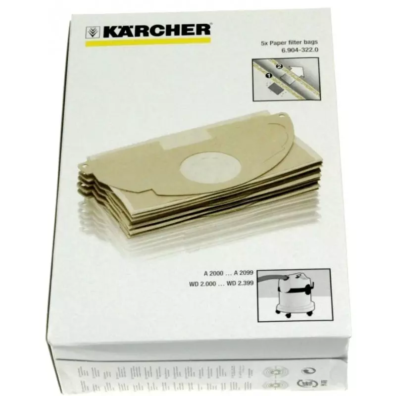 x5) SAC ASPIRATEUR KARCHER WD3 / WD3 Premium / WD3 300 / WD3 300M  (Officiel) 69591300 - Achat/Vente KARCHER 0030904