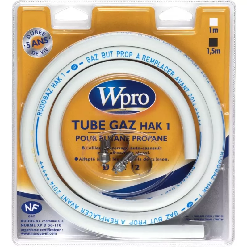 Tuyau flexible gaz inox butane/propane - 1,5m 