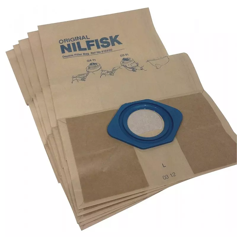 Vhbw 20x sacs remplacement pour Nilfisk 82222900, 82222901, 82367810, B38 pour  aspirateur - microfibres non tissées, blanc