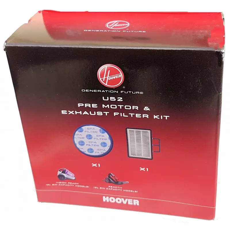 Vhbw Lot de filtres compatible avec Hoover SE81_SE25011 39001252 aspirateur  - 2x Filtres de rechange (filtre d'échappement, filtre pré-moteur)
