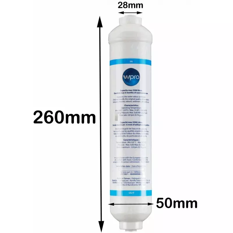 Filtre à eau Wpro réfrigérateur américain Whirlpool Samsung LG USC100  481281718629 484000008553