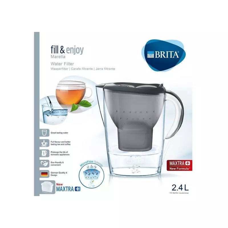Carafe à filtre BRITA Marella Cool Graphite, 2,4 l + filtre à eau BRITA  Maxtra+ - Coffee Friend