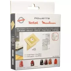 Rs-products Lot de 10 sacs d'aspirateur pour MOULINEX Compact