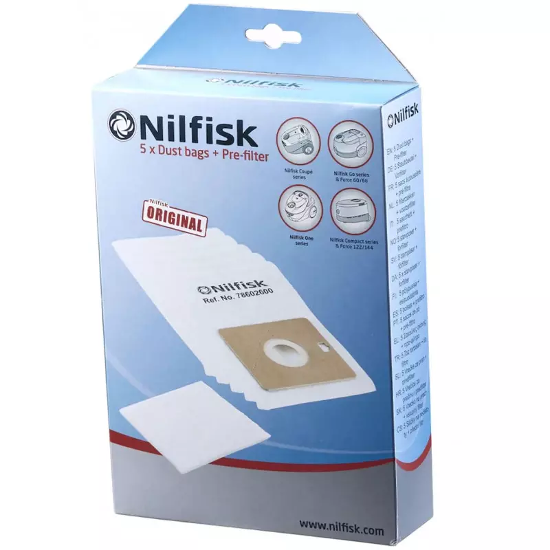 Nilfisk Original 147 1098 500 sacs d'aspirateur en papier (sacs à  poussière) 5 pcs aspirateur 1471098500, 147 1098 500