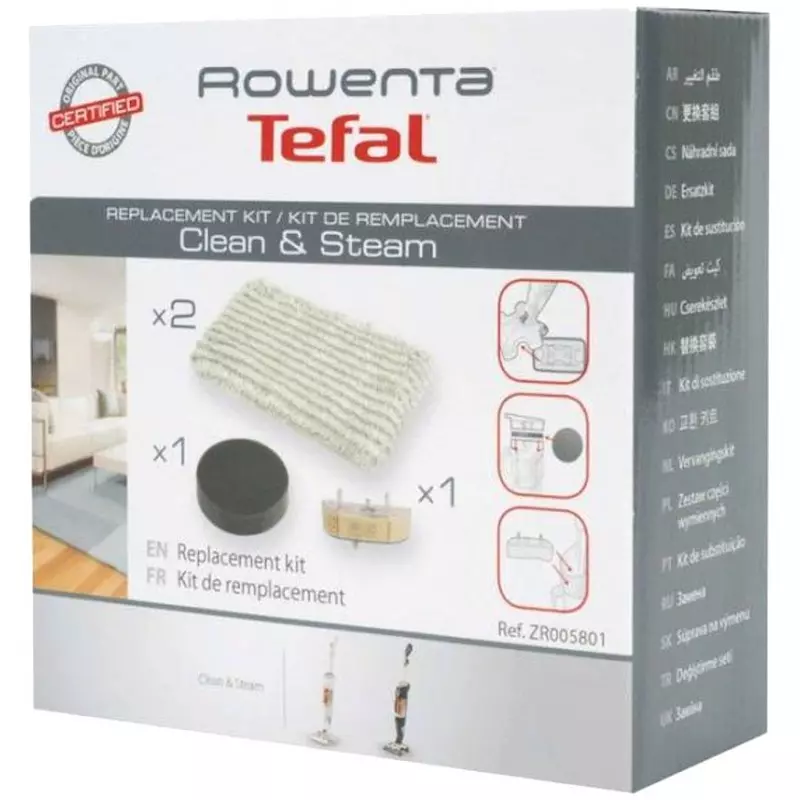 Kit lingette cassette filtre aspirateur Rowenta Clean & Steam RY7557..,  RY7535..