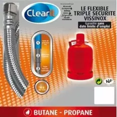 Flexible gaz Butane/Propane - Longueur 2 mètres