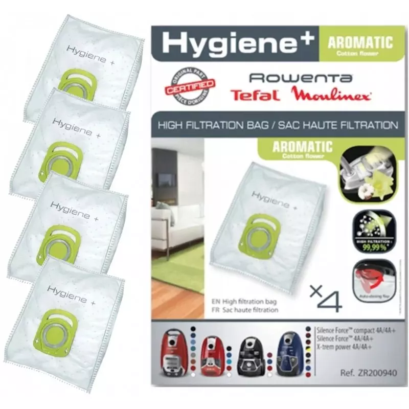 Sac Hygiene Plus Rowenta Silence force 4A, Compact Power, X-Trem Power