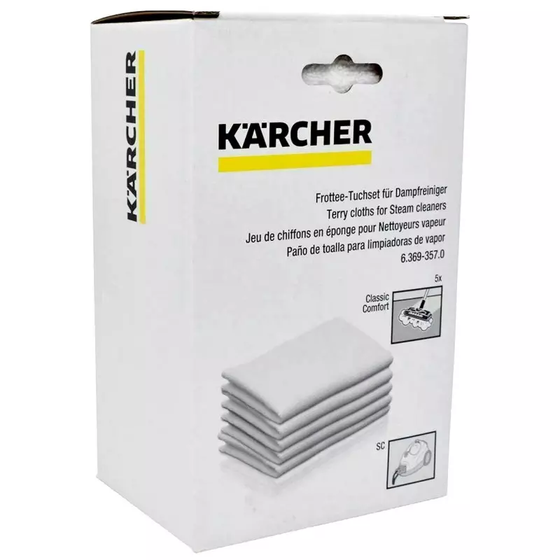 Jeu de 5 lingettes nettoyeur vapeur karcher SC1020, SC3.000