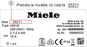 plaque signalétique de l'aspirateur