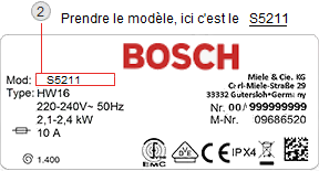 plaque signalétique lave-vaisselle bosch