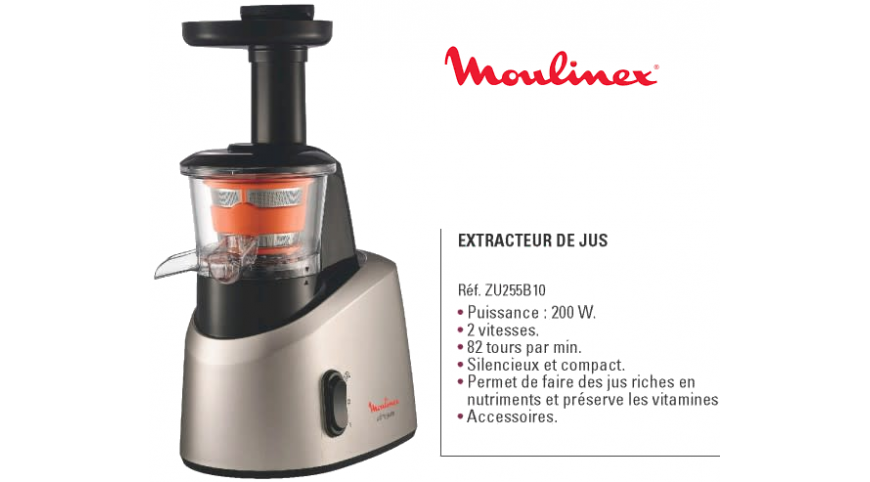 Centrifugeuse Moulinex ZU255110 INFINY JUICE - DARTY Guyane